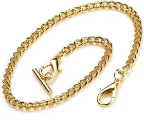 T-bar-gold-us BOSHIYA Pocket Watch Chain Albert Lobster