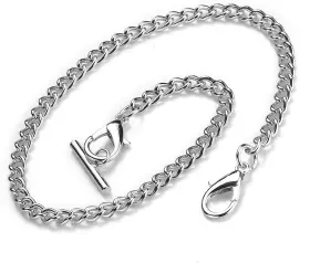 T-bar-silver-us BOSHIYA Pocket Watch Chain Albert Lobster