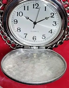 311224 CMB Groomsman Dial Quartz Pocket Watch Chain Battery #2