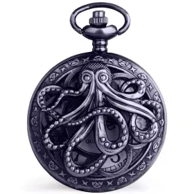 CF1173 DENTILY Octopus Hollow Quartz Pocket Watch Steampunk