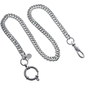 FCS78 E-TECH Steel Pocket Watch Chain Albert Double Cuban