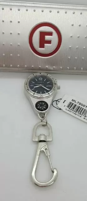 762346094166 FOSSIL Fob Watch Compass Clip Key Chain Flasher #3