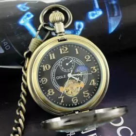 OFSYXIANG-001BROWN-B OGLE Waterproof Pocket Watch Wind