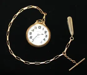 KWC17 OMD Fls Pocket Watch Chain Bar Penknife
