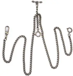 FL-CPA007-1 SIBOSUN Pocket Watch Chain Double Albert Bar Vest