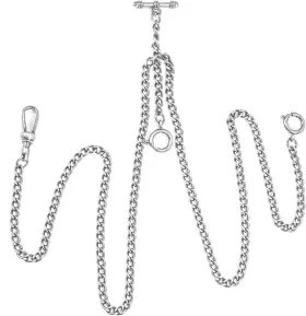 FL-CPA026-2 SIBOSUN Pocket Watch Chain Double Albert Bar Vest