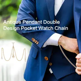 FL-CPW003CPW013 SIBOSUN Pocket Watch Double Albert Chain Bar #2
