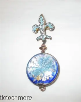 75676 SWISS Antique Guilloche Demi Hunter Pocket Watch Fob