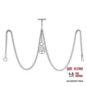ACH002-PD002-SL-CA TREEWETO Mens Double Albert Chain Pocket