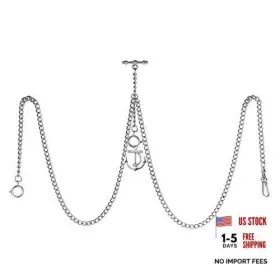 ACH002-PD009-SL-US TREEWETO Mens Double Albert Chain Pocket