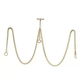 ACH003-GL-US TREEWETO Pocket Watch Double Albert Chain Bar