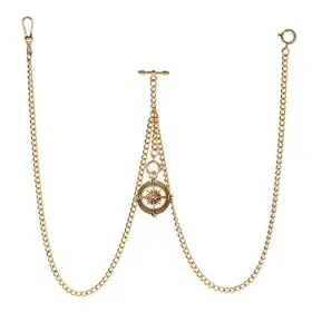 ACH003-PD011-GL-US TREEWETO Mens Double Albert Chain Pocket