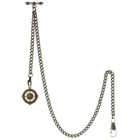 ACH005-PD011-BR-CA TREEWETO Mens Albert Chain Pocket Watch