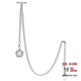 ACH006-PD017-SL-US TREEWETO Mens Double Albert Chain Pocket