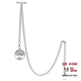 ACH006-PD019-SL-UK TREEWETO Mens Double Albert Chain Pocket