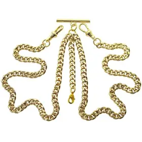 AC01A WATCHVSHOP Double Albert Chain Tone Pocket Watch Vest