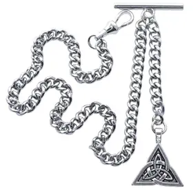 AC191A WATCHVSHOP Albert Chain Pocket Watch Fob Men Trinity
