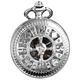 DerMacht Vintage Pocket Watch Skull Poker Pattern Ab. Poker, Silver 