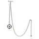 TREEWETO Men's Albert Chain Pocket Watch Curb Link Key Chain 2 Hooks Silver