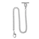SIBOSUN Pocket Watch Chain Albert T-Bar Lobster Buckle Silver Plated 