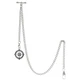 TREEWETO Men's Albert Chain Pocket Watch Curb Link Key 2 Hooks Silver 